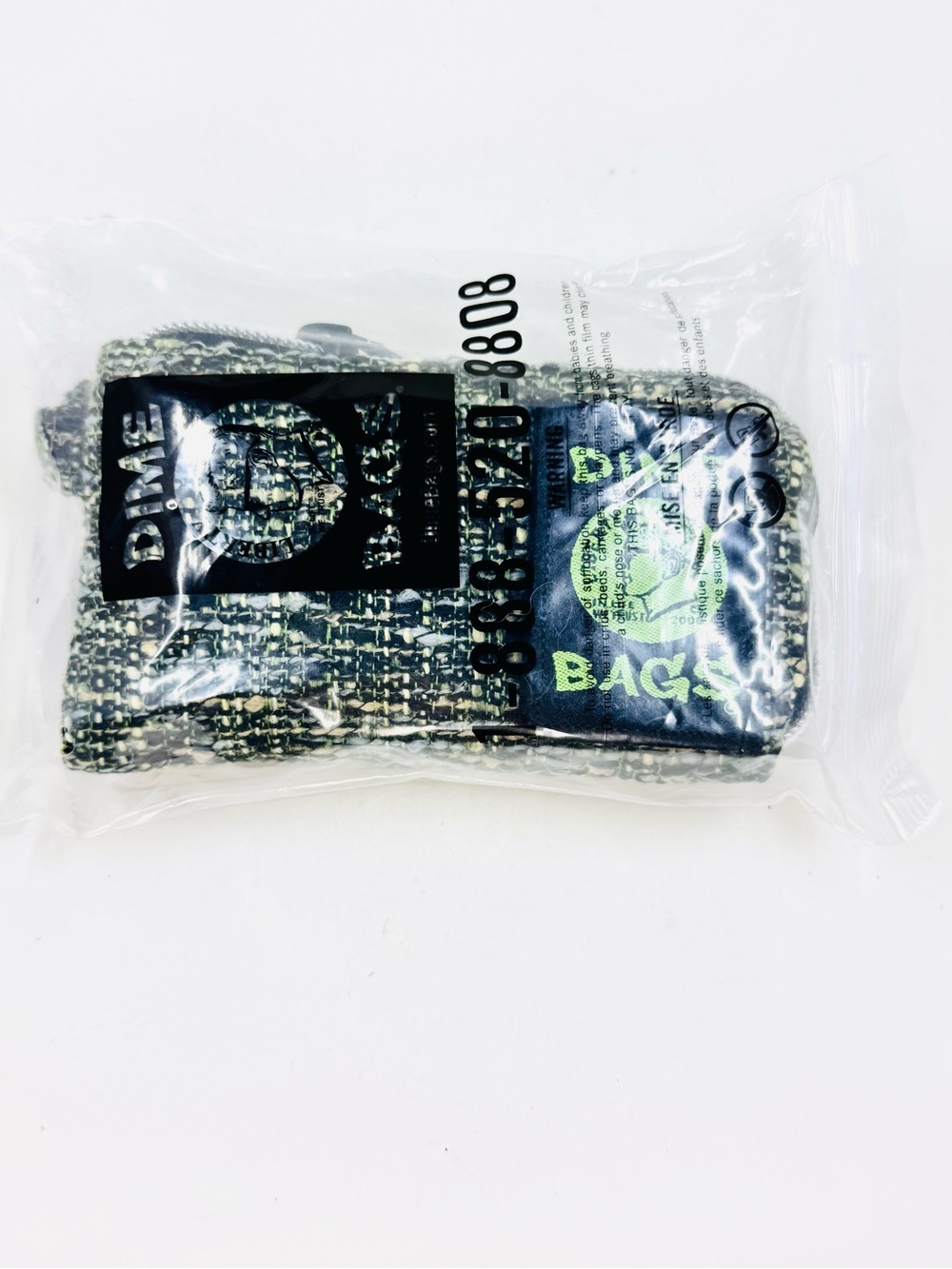 Dime Bags 5” Black Padded 3 Pocket Zipper Pouch with Removable Patch NWT